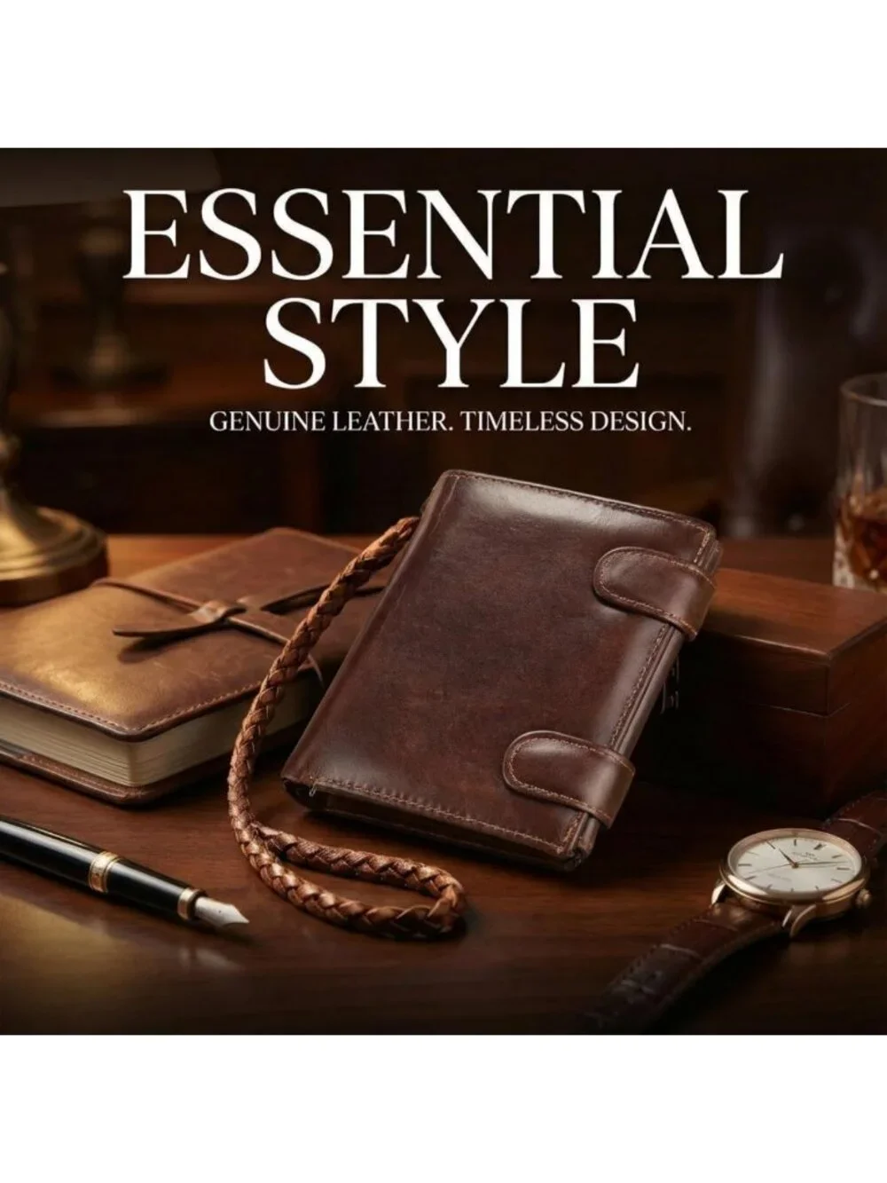 Large Capacity RFID Blocking Leather Trifold Wallet for Men - 15 Card Slots